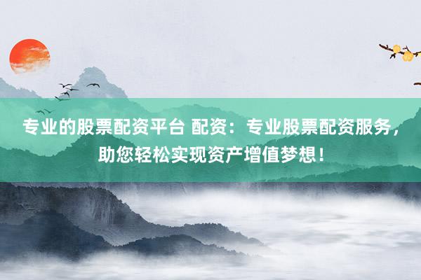 专业的股票配资平台 配资：专业股票配资服务，助您轻松实现资产增值梦想！