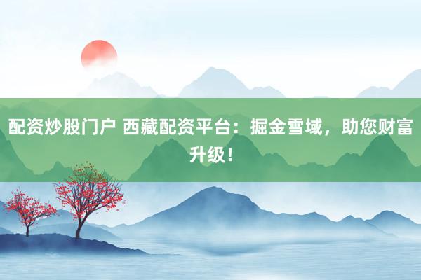 配资炒股门户 西藏配资平台：掘金雪域，助您财富升级！