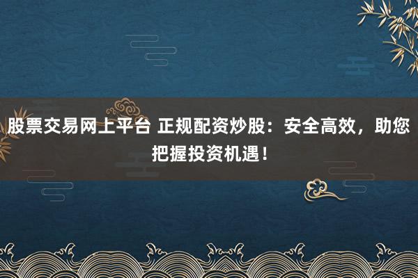 股票交易网上平台 正规配资炒股：安全高效，助您把握投资机遇！