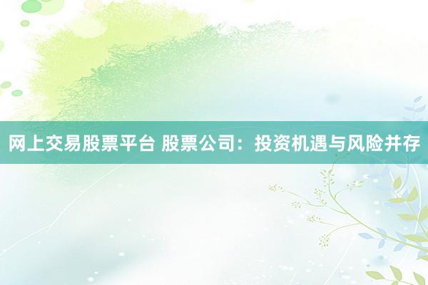网上交易股票平台 股票公司：投资机遇与风险并存