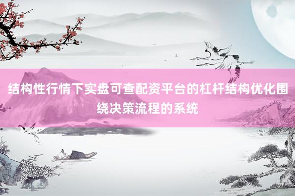 结构性行情下实盘可查配资平台的杠杆结构优化围绕决策流程的系统