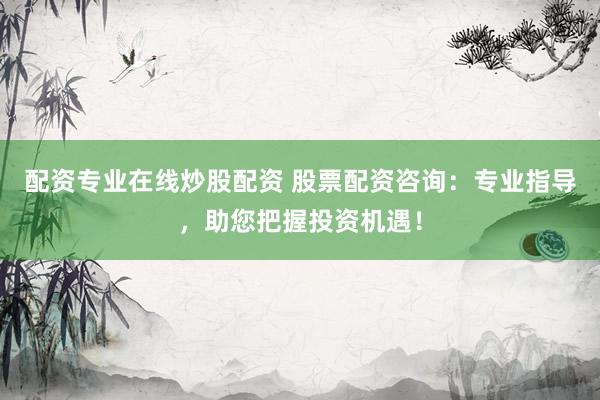 配资专业在线炒股配资 股票配资咨询：专业指导，助您把握投资机遇！