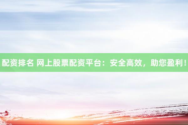 配资排名 网上股票配资平台：安全高效，助您盈利！